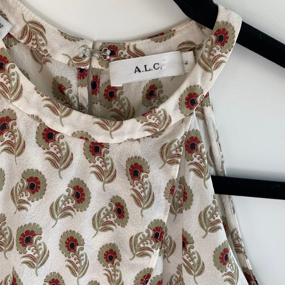 A.L.C Iggy Top In Eggshell & Sage Multi Size 4 - image 8